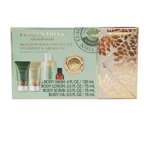 Tuscan Hills Luxury Body Care Gift Set, Spearmint & Argon Oil Scent, 4 Piece